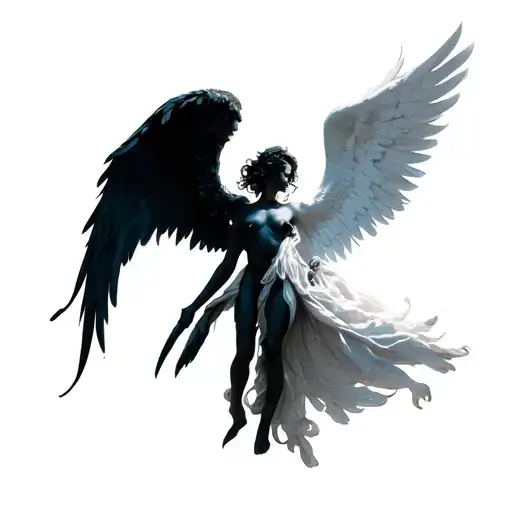 One Fallen Black Angel And A Rising White Angel