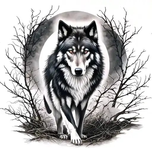 A Black Wolf Standing