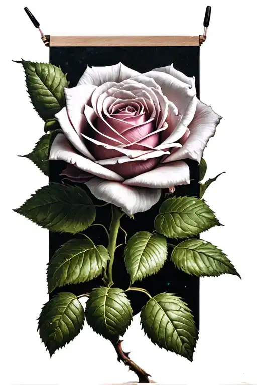 Tomestone With Rose Sprouting Out The Side