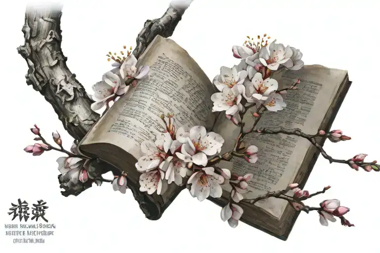 Cherry Blossom Tree Branch With Bible Verse Inside