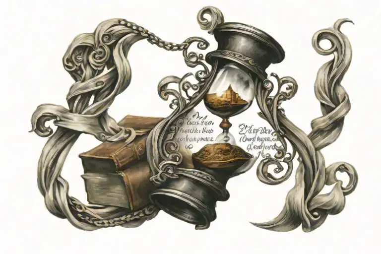 Hour Glass With Bible Verse Intertwined