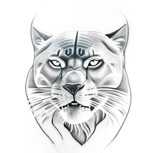 Black Panther Sitting On A Rock