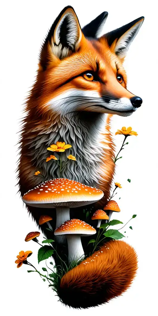 Fox Flowers Moon Mushrooms
