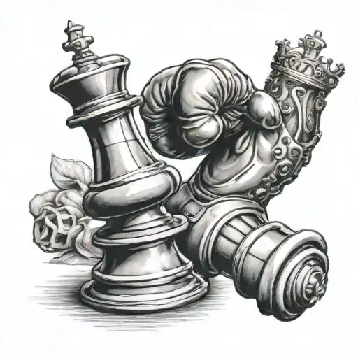 A Chess Piece Morphing Into A Boxing Glove