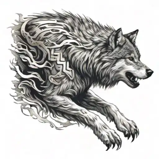 A Fierce Wolf Practicing Taekwondo Moves