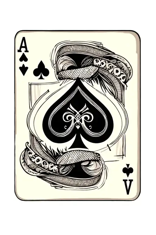 The Word Ace With An Ace Of Spades Under