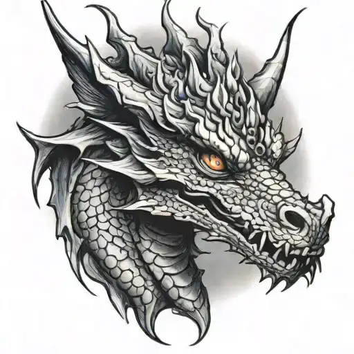 Black Dragon Breathing Fire Breathing Dragon