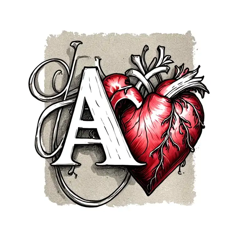 A Heart With Letter A And E
