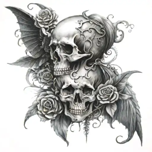 A Design Representing The Inevitability Of Death According To Hindu Beliefs