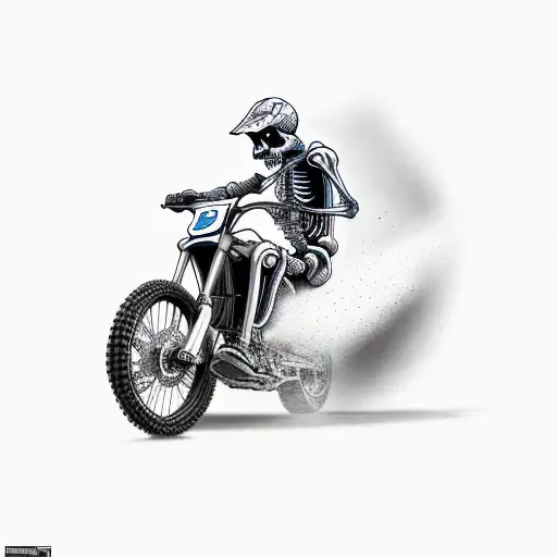 Skeleton Riding A Dirt Bike