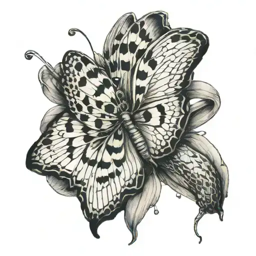 Snake Squeezing Butterfly