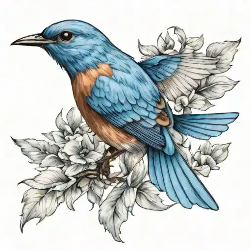 Blue Bird Flying