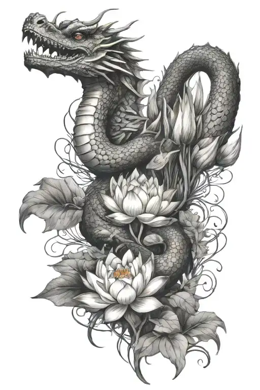 Dragon Over Lotus Pond