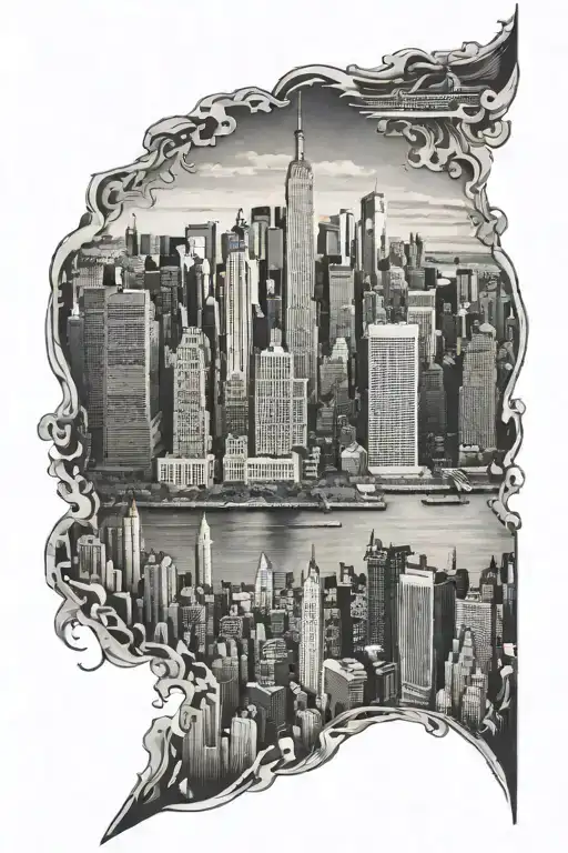 New York City Skyline In The Background