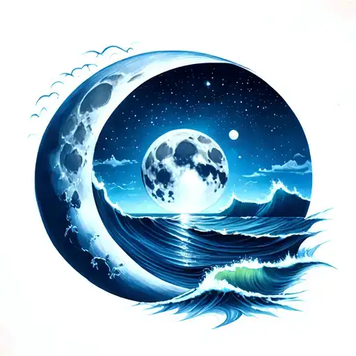 Moon And Ocean