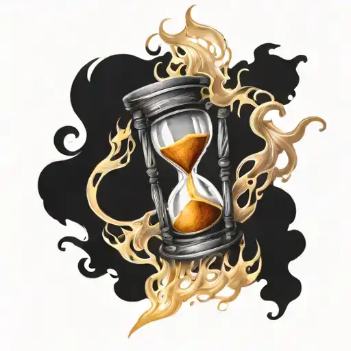 Hourglass Filled With Flames