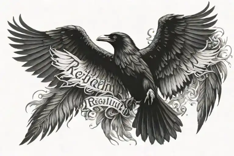 The Word Resilient With Just The Ravens Wings Above It