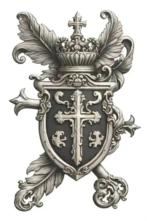 Italian Coat Of Arms With Cross