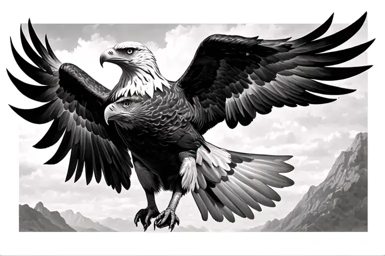 Realistic Eagle Soaring Wings Spread Wide