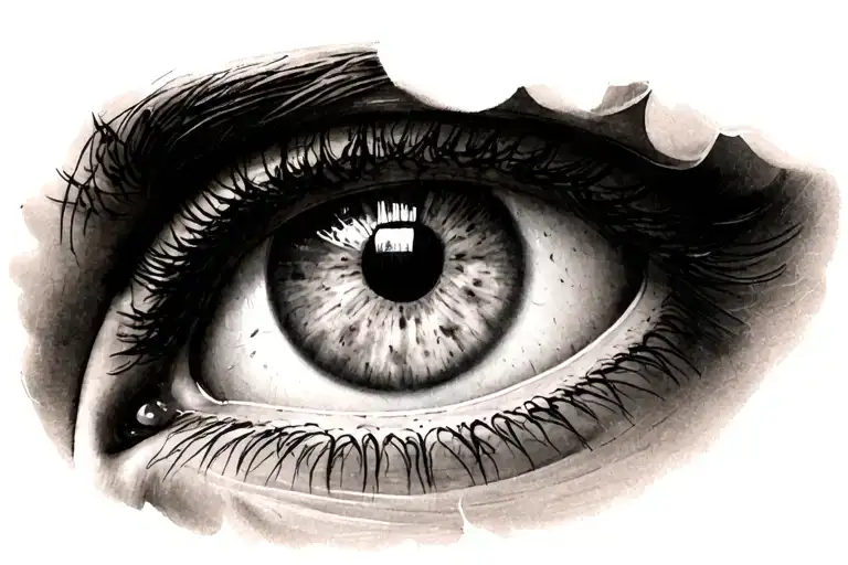 Girls Eye With Some Rosses And Christianity Jesus