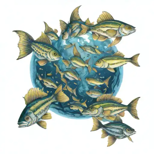 Fish Swarm Forming Planet Earth