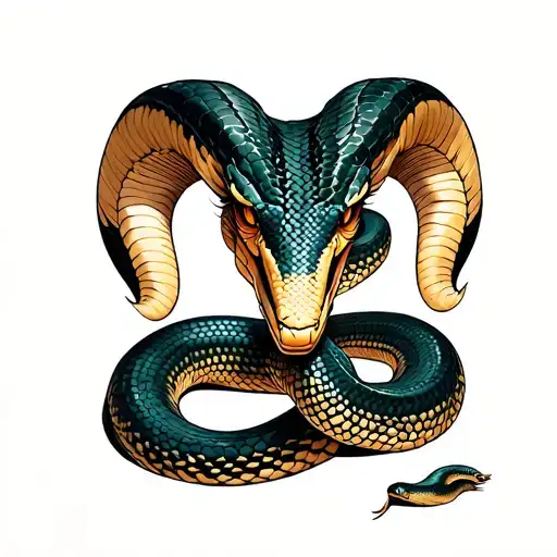 Snake With Aries Zodiac Sign