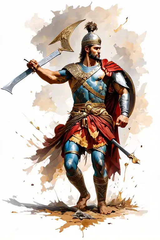 Roman Warrior Battling