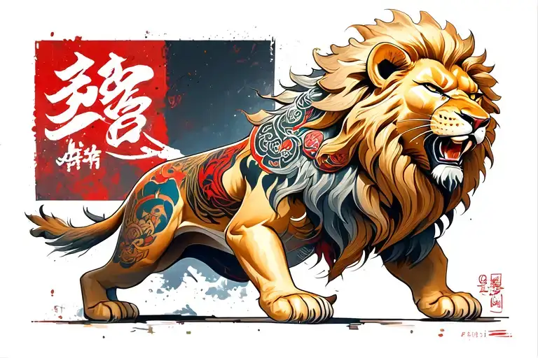Yakuza Lion Playing