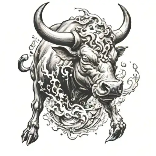 Bull Fire And Water