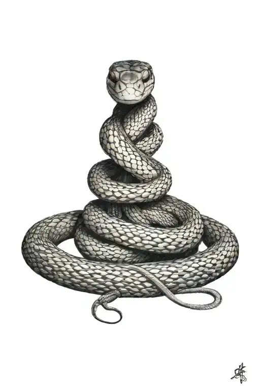 Snakes Wrapped Arms Around Herself