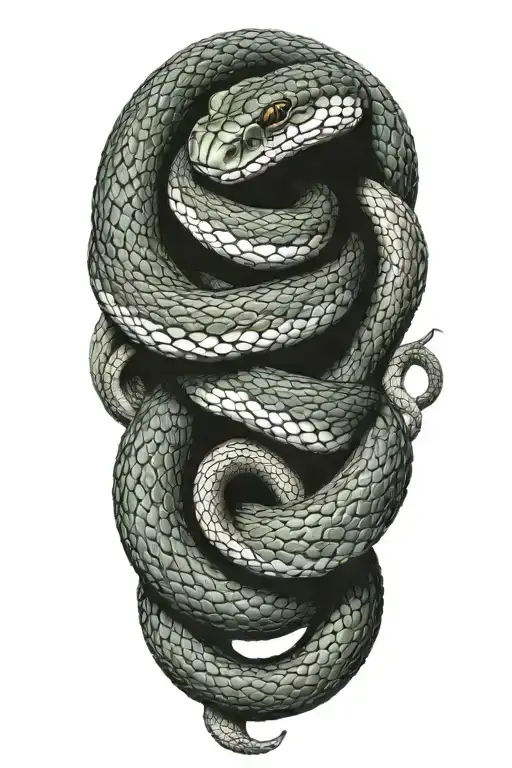 Snakes Wrapped Arms Around Herself