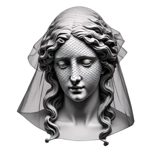 Veiled Statue Bust Sculpture