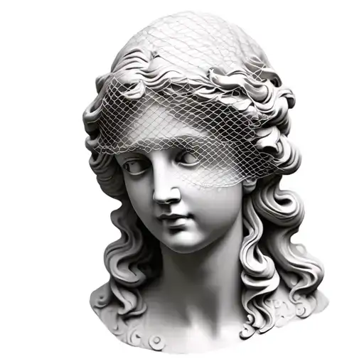Veiled Statue Bust Sculpture
