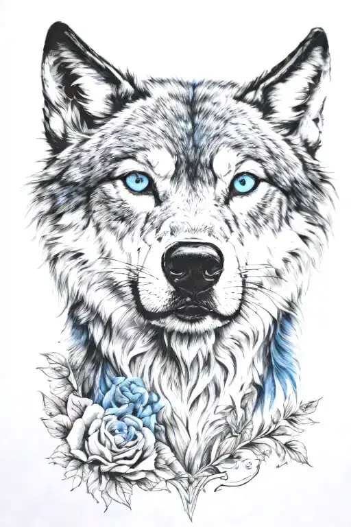 Wolf With Blue Eyes