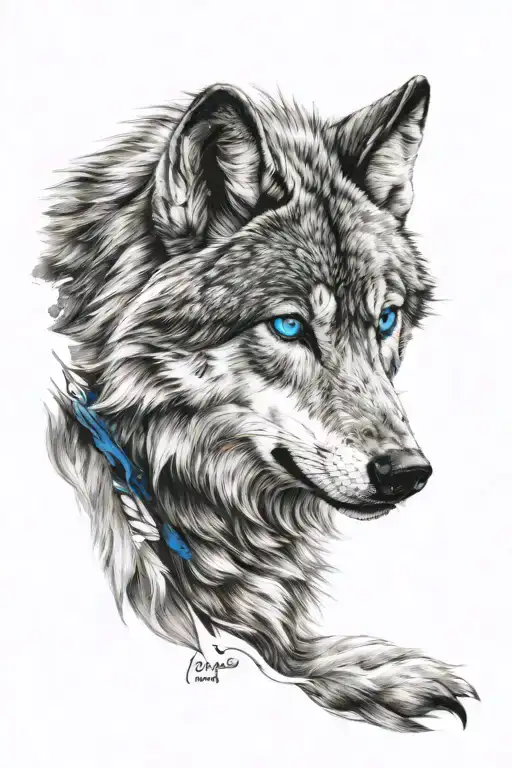 Wolf With Blue Eyes