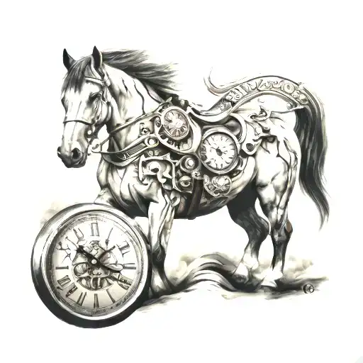 Horse With Clock Work