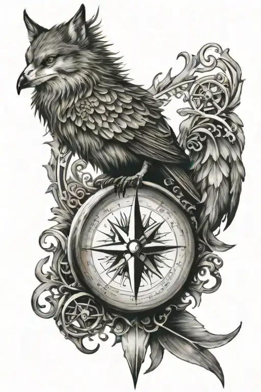 Compass Mechanism Phoenix Wolf Wind Rose