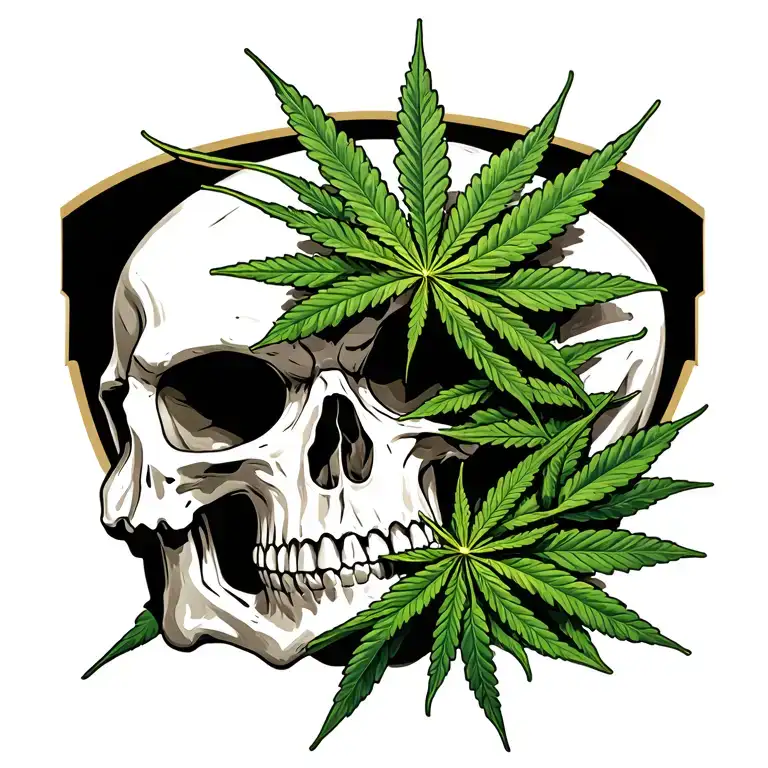 Marijuana Leaf Morphing Skull