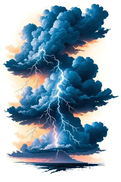 Storm Cloud Filled Sky With Lightning