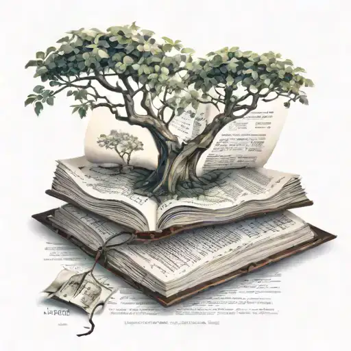 Tree Coming Through Gem And Book Pages
