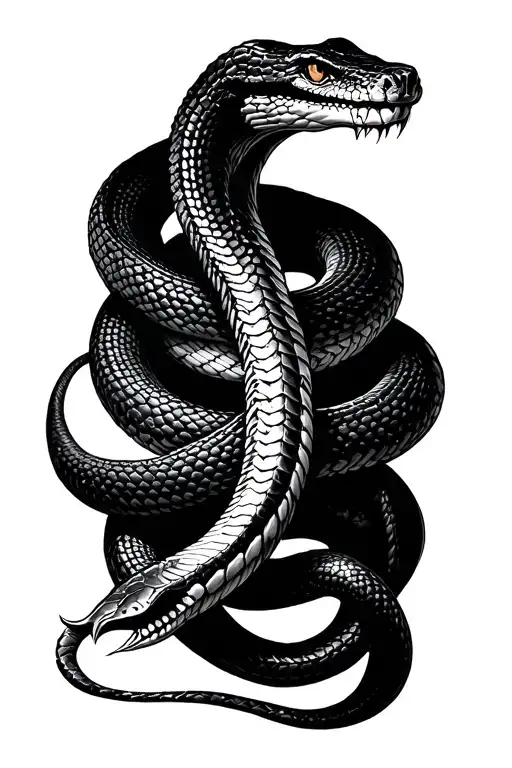 Ice Cobra Snake Coiled