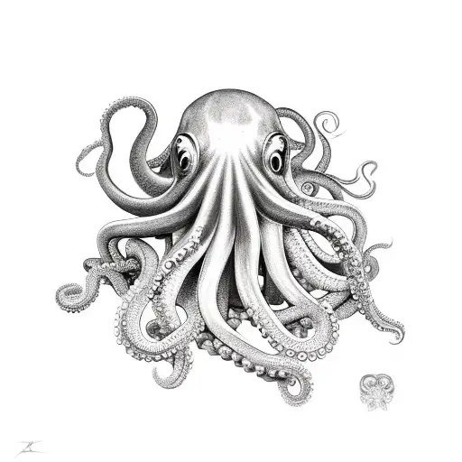 Octopus With Tentacles Open