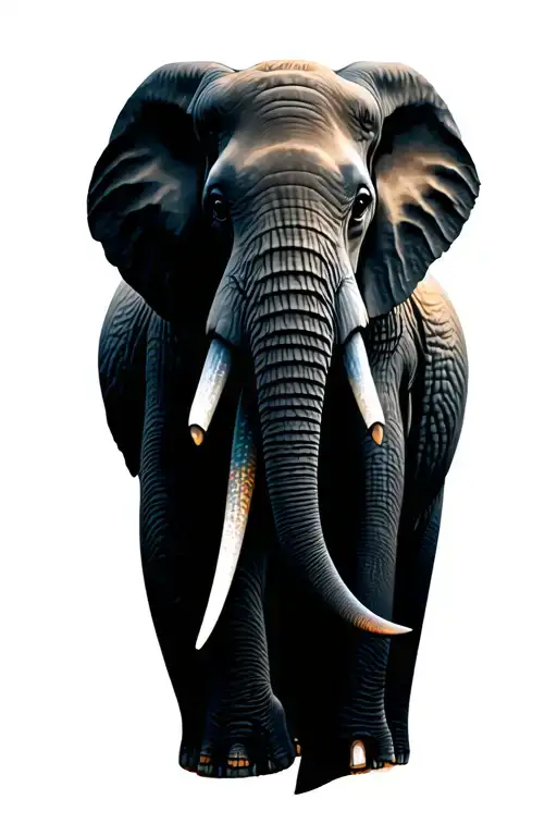 African Elephant Head Surrounded