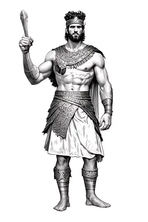 Roman Gladiator Standing Triumphantly