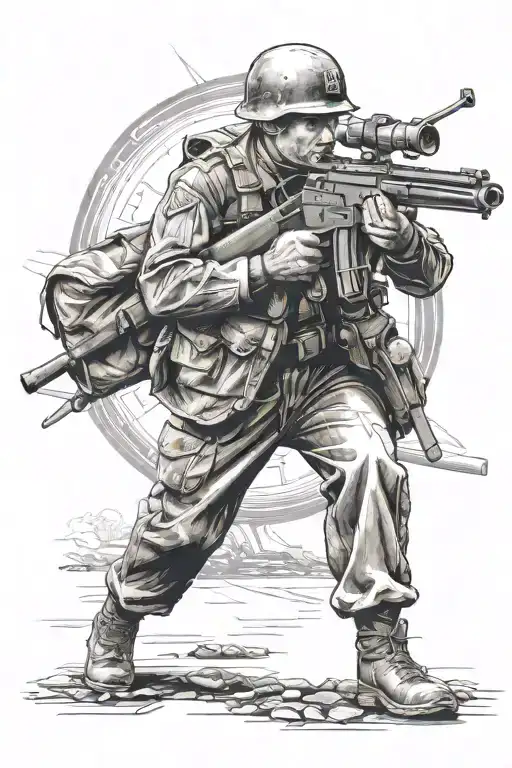 Warsaw Uprising Polish Soldier With Machin Gun