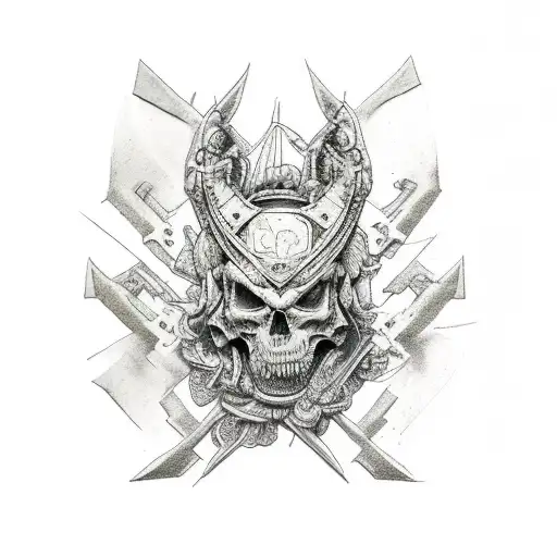 An Abstract Representation Of The Duality Of War And Feminine Strength