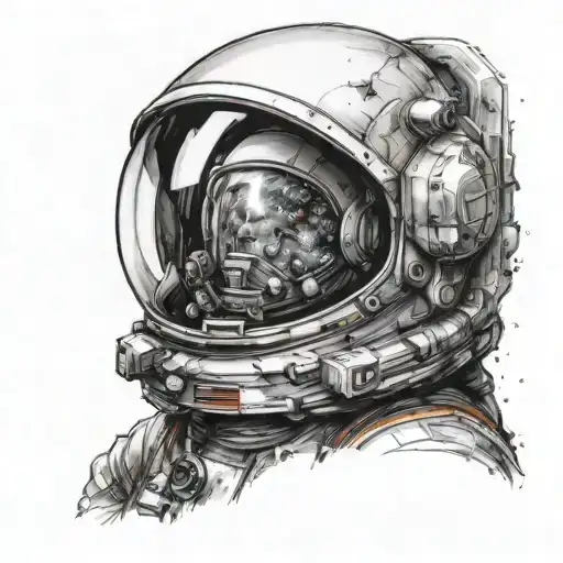 Astronaut With Galaxy In Helmet