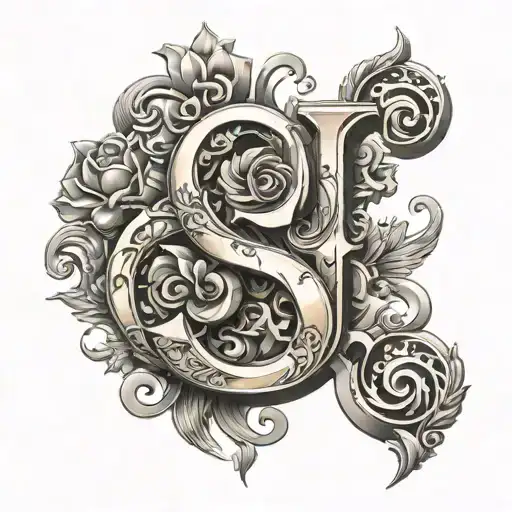 Letters 3D Tattoo Design