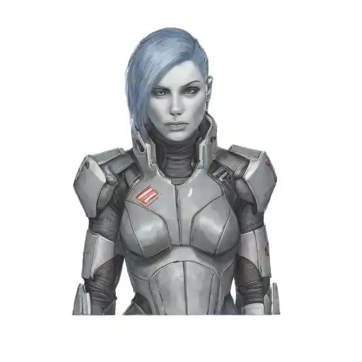 A Female Character From Mass Effect With Red Hair