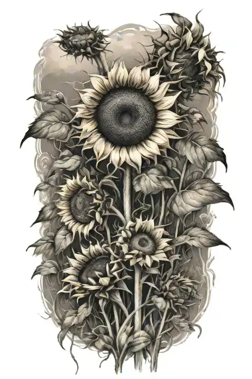 Field Of Sunflowers Blooming